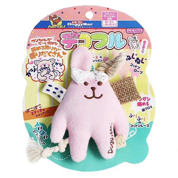 Іграшка для собак DoggyMan Fully Decorated Rabbit, Кролик з декором, Рожевий