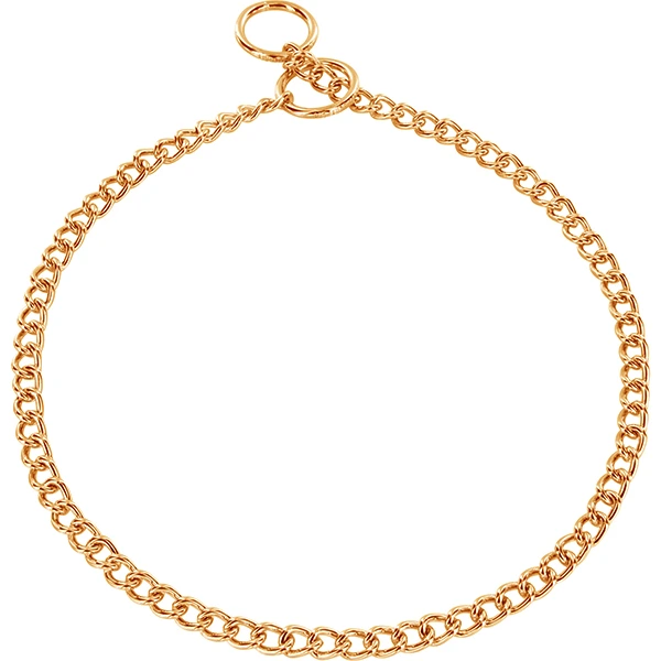 Нашийник для собак Sprenger Collar Round Link, кругла ланка 2мм, позолочена сталь