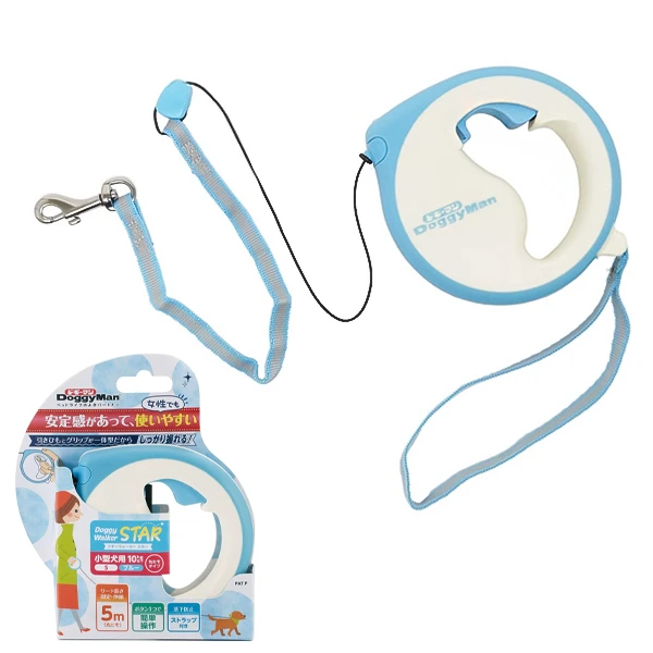 Повідець-рулетка для собак DoggyMan Retractable Lead Star, Блакитний, S