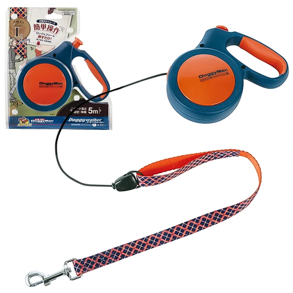 Повідець-рулетка для собак DoggyMan Retractable Lead Trad Style, Синій, L