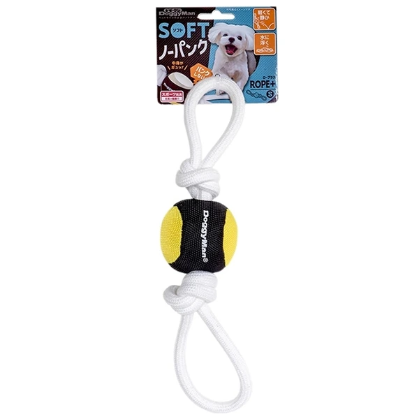 Іграшка для собак DoggyMan Soft Ball Loop, М'який м'яч з канатом