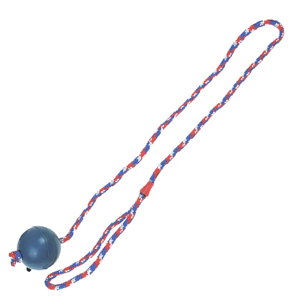 М'яч для собак Flamingo Ball With Rope, гумовий, на мотузці