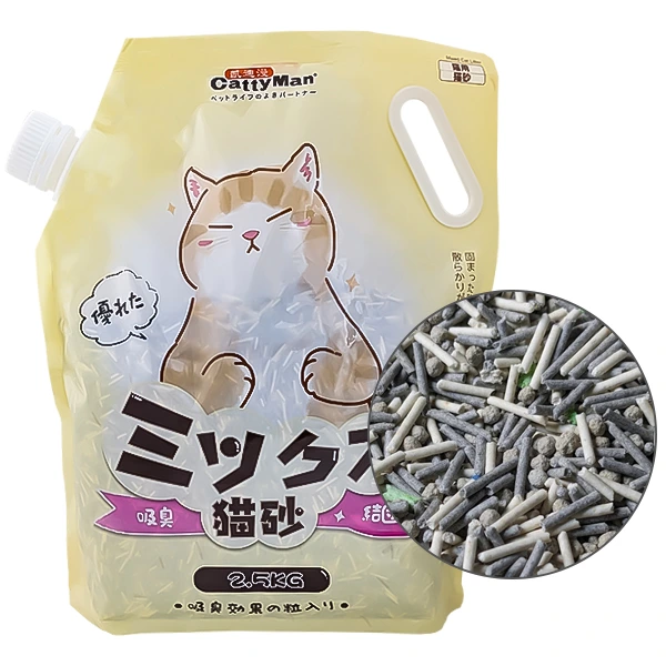 Наповнювач для котів CattyMan Mixed Cat Litter, Мікс Тофу Бентоніт Активоване Вугілля