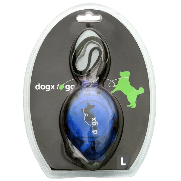 Повідець-рулетка для собак Flamingo Dogx2GO Belt Glassy L, до 35кг, 2м, Синій