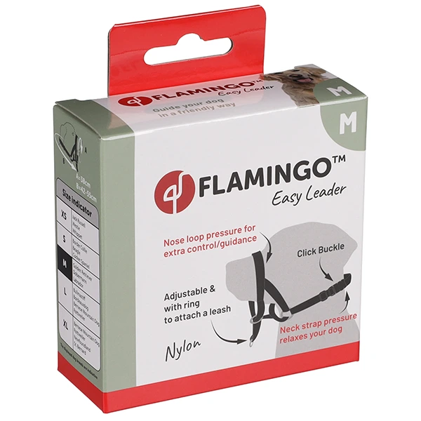 Намордник для собак Flamingo Easy Leader, для корекції поведінки, M, лабрадор, доберман, ретрівер