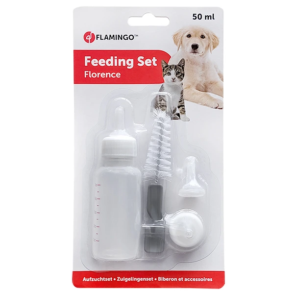 Набір для вигодовування Flamingo Feeding Bottle For Pups, для цуценят, кошенят та дрібних тварин, 50 мл