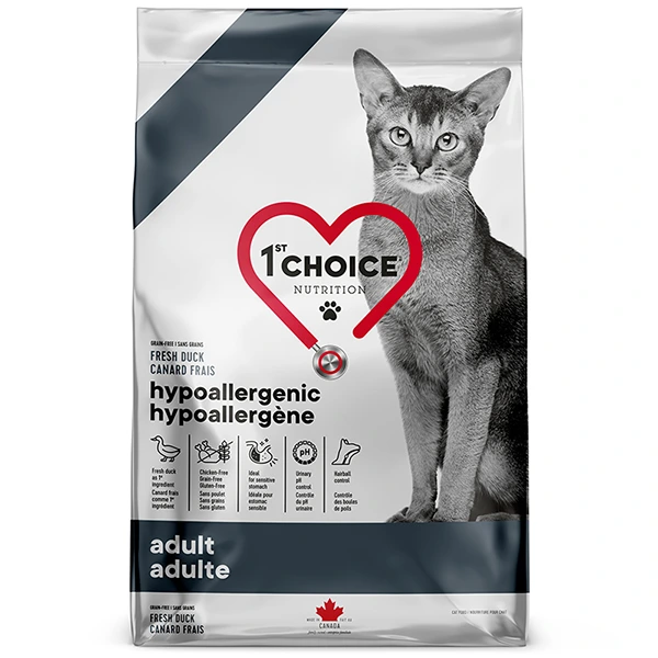 Корм для котів 1st Choice Adult Hypoallergenic, з качкою, 1.8 кг