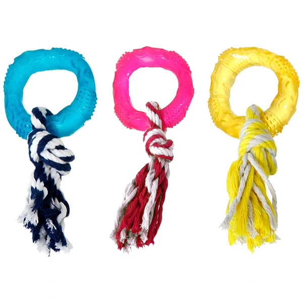 Іграшка для собак КІЛЬЦЕ З МОТУЗКОЮ Flamingo Good4Fun Ring With Rope, TPR-гума