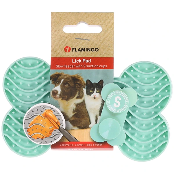 Лизальний килимок антистрес для собак і котів Flamingo Lick Pad Yummee, м’ятний