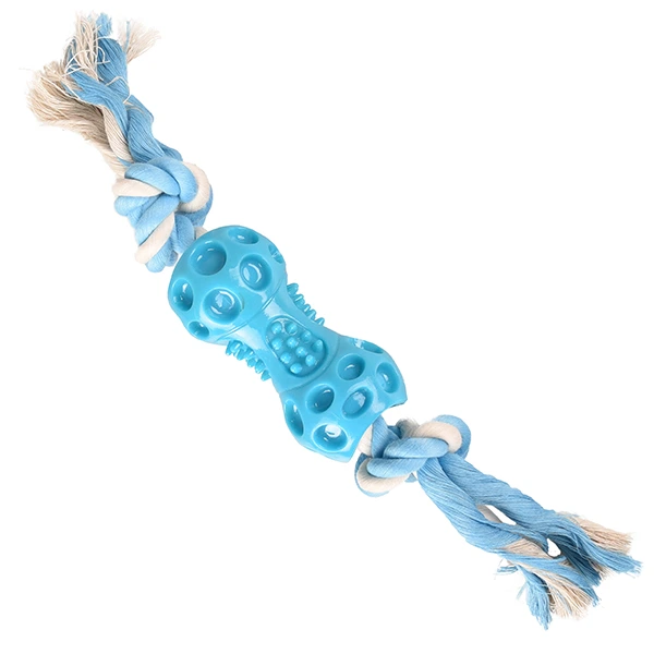 Іграшка для собак Flamingo Lindo Dumbbell With Rope, Блакитна