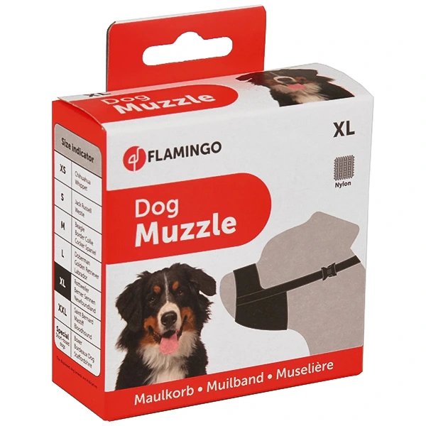 Намордник для собак Flamingo Muzzle Nylon, нейлоновий, XL, для порід вівчарка, ротвейлер, ньюфаундленд