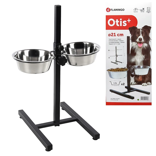 Миски на штативі для собак Flamingo Otis+ H-Stand S, 2х1.5л