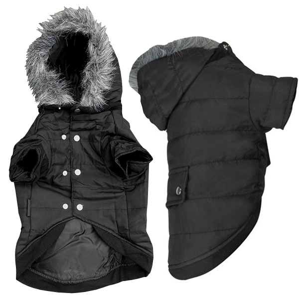 Куртка з капюшоном для собак Flamingo Polar Black, з капюшоном