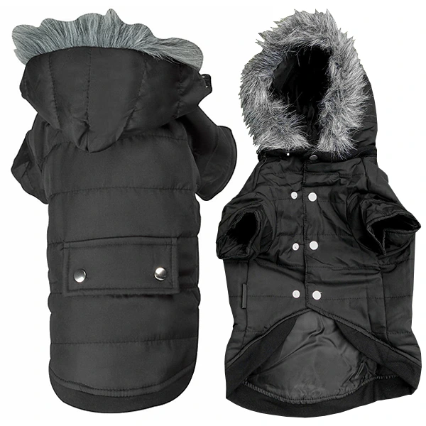 Куртка для собак Flamingo Polar Black, з капюшоном, 42 см