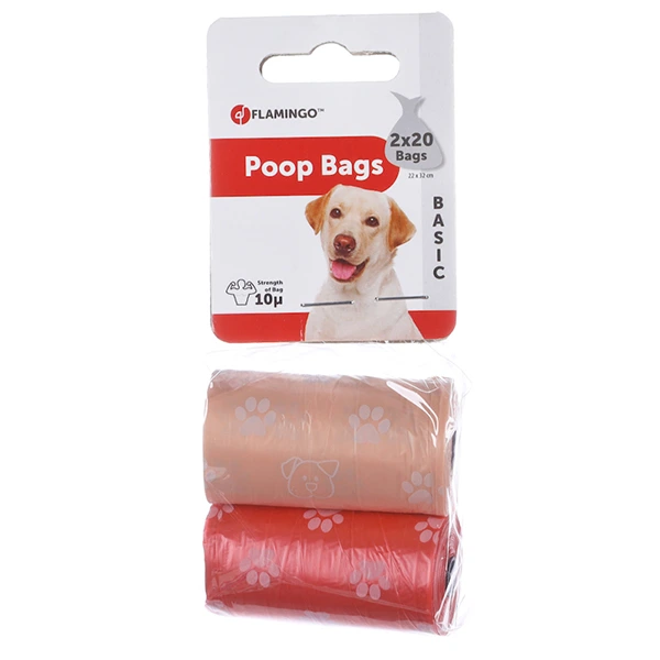 Пакети для фекалій Flamingo Poop Bags Spring, 2 рулони по 20 шт., в асортименті
