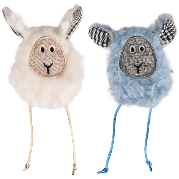 Іграшка для котів Flamingo Rizzo Sheep, Овечка шурхотлива з котячою м’ятою