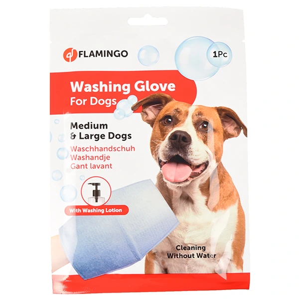 Рукавиця-серветка Flamingo Washing Glove, для собак, для миття без води