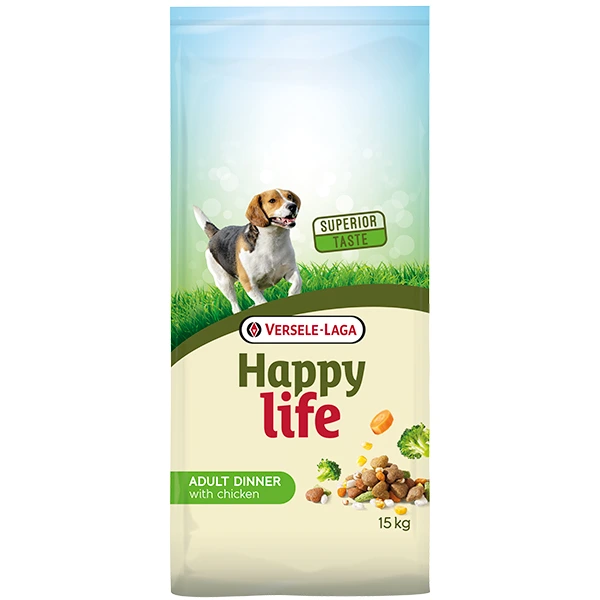 Сухий корм для собак Happy Life Adult Dinner, з куркою та овочами, 15 кг