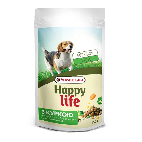 Сухий корм для собак Happy Life Adult Dinner, з куркою та овочами, 0.35 кг