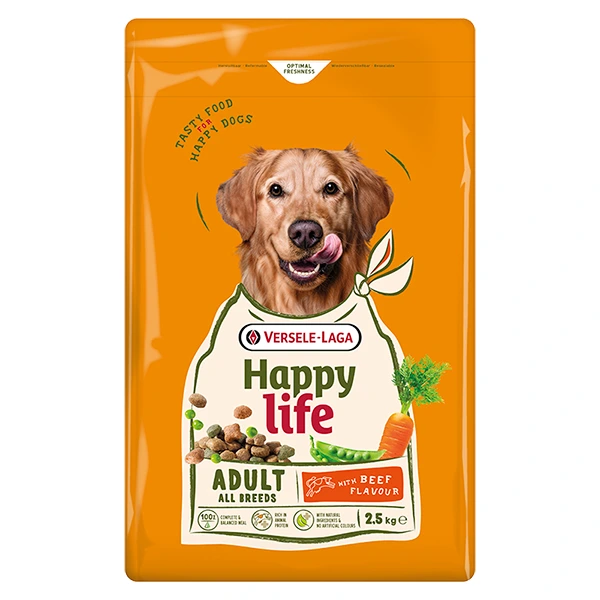 Корм для собак усіх порід Happy Life Adult, Яловичина, 2.5 кг