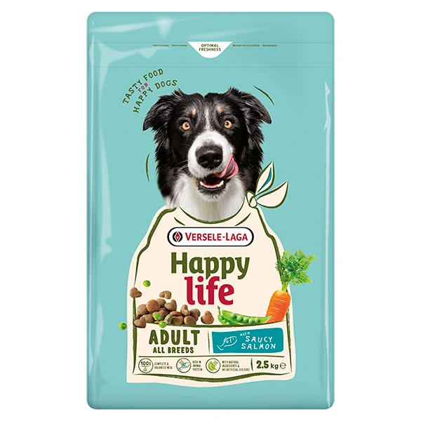 Корм для собак Happy Life Adult with Salmon, для усіх порід, 2.5 кг