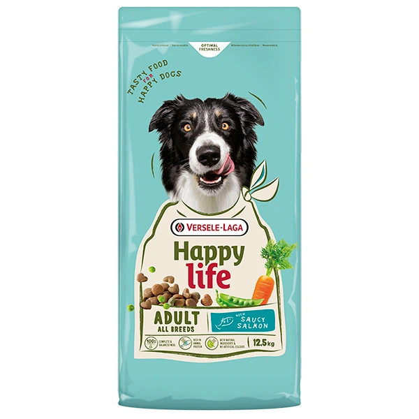 Корм для собак Happy Life Adult, з лососем, для усіх порід, 12.5 кг