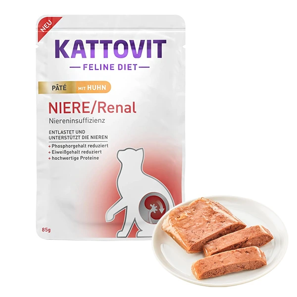 Корм для котів Kattovit Veterinary Niere Renal Chicken, паштет, пауч 85г