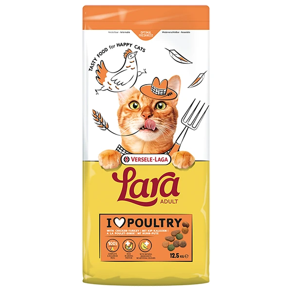 Корм для котів Lara Adult with Chicken & Turkey, Індичка Курка, 12.5 кг