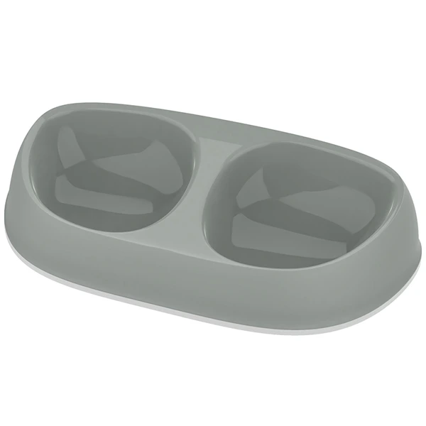 Подвійна миска для котів Moderna Double Sensibowl, Оливковий, 2х200 мл