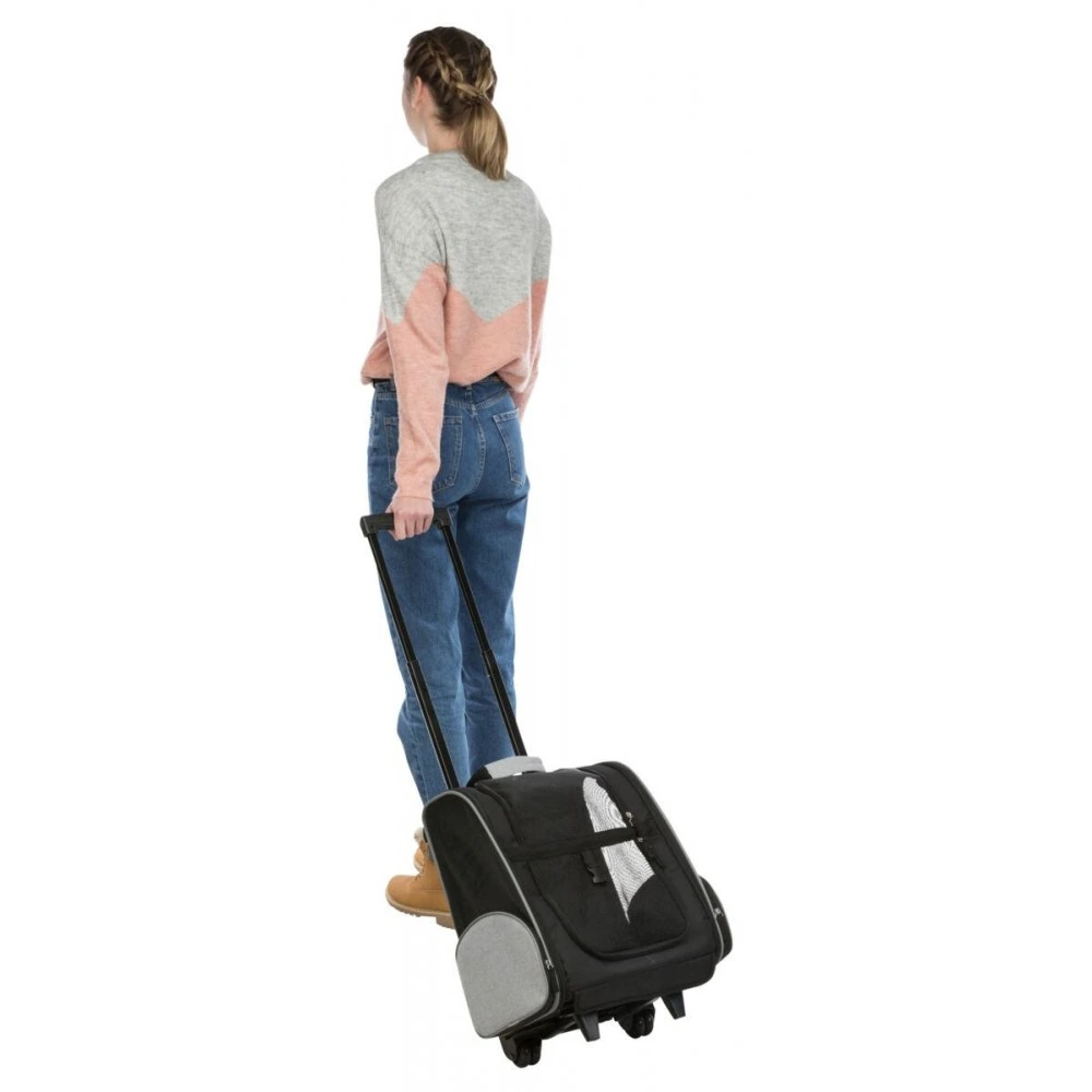 Сумка-рюкзак Trixie для собак Trolley до 8кг из полиэстера черная/серая 32х45х25 см