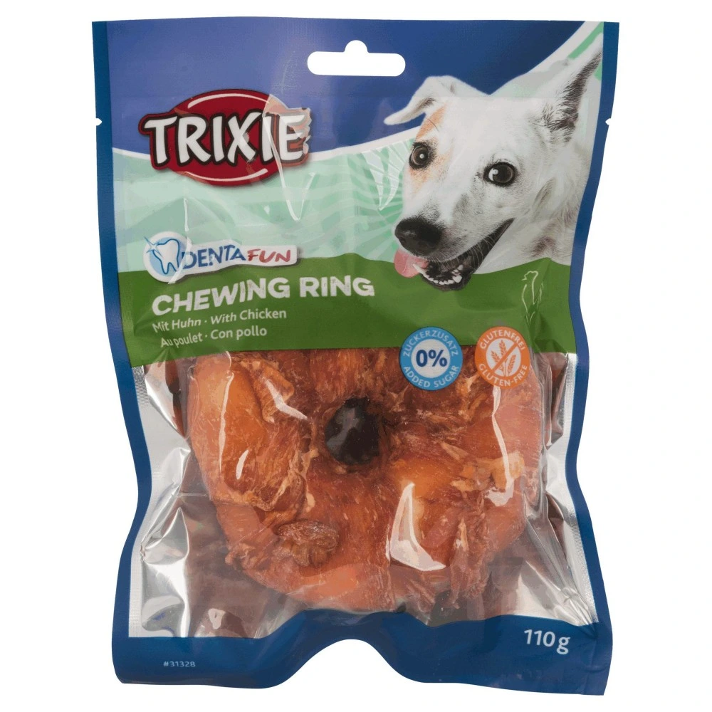 Ласощі Trixie Denta Fun для собак Кільце для чищення зубів з куркою 10 см 110 г