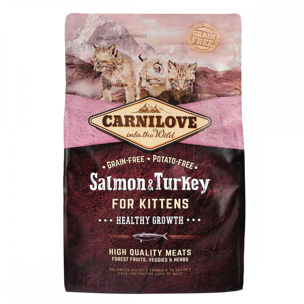 Корм сухий Carnilove Cat Kitten для кошенят з лососем та індичкою 2 кг