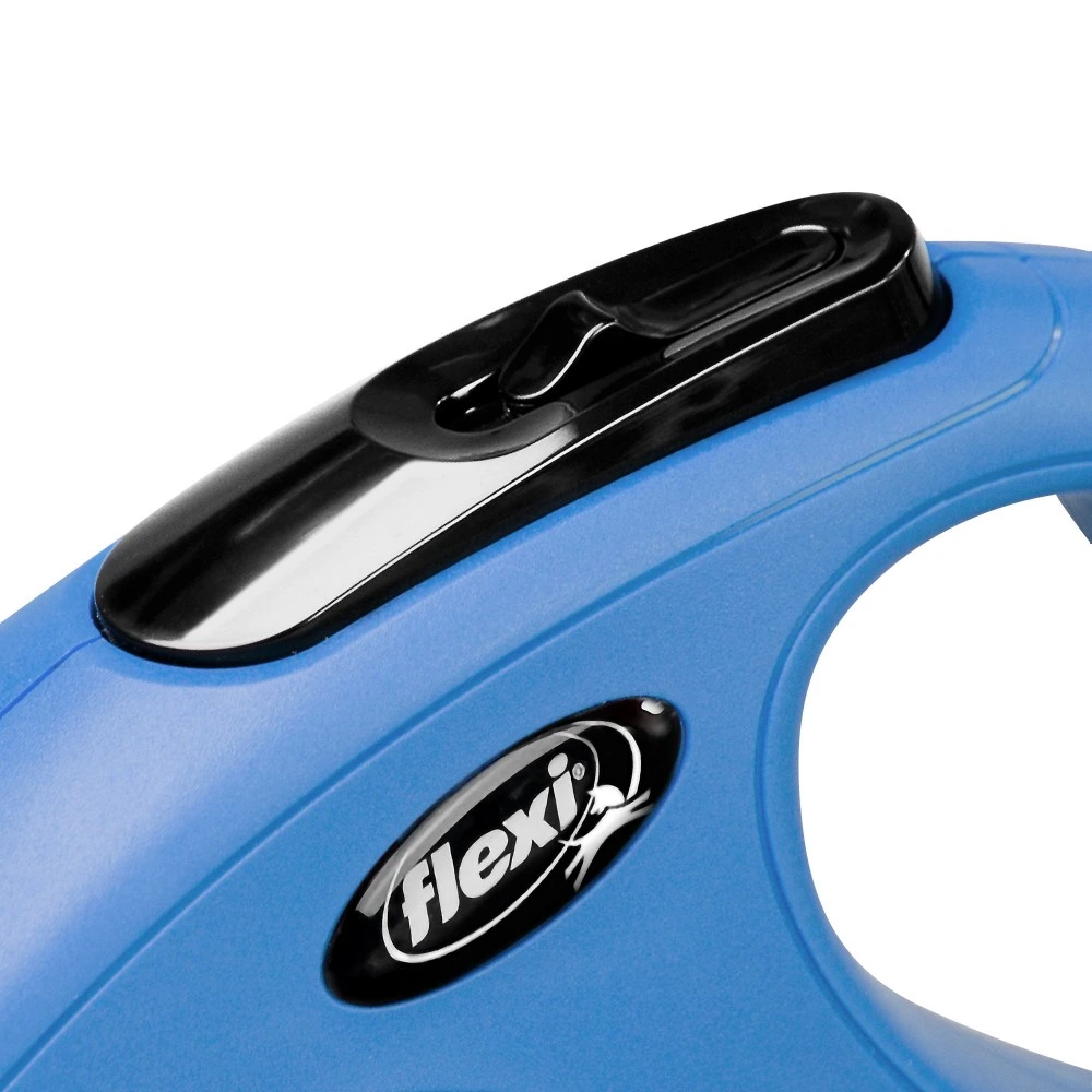 Повідець-рулетка Flexi для собак New Classic стрічка синя розмір S 5 м/ 15 кг