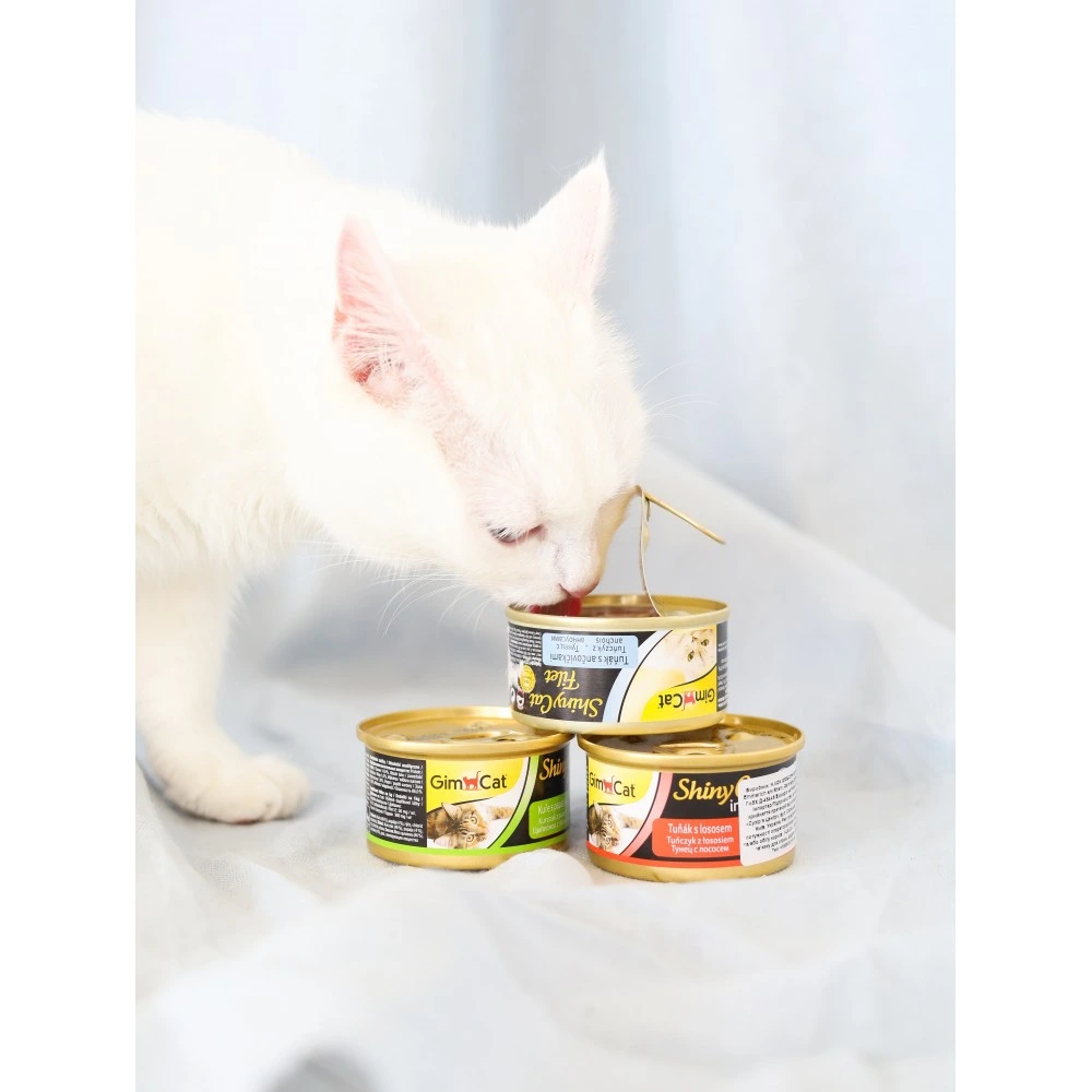Влажный корм GimCat Shiny Cat для кошек с тунцом и лососем в желе 70 г