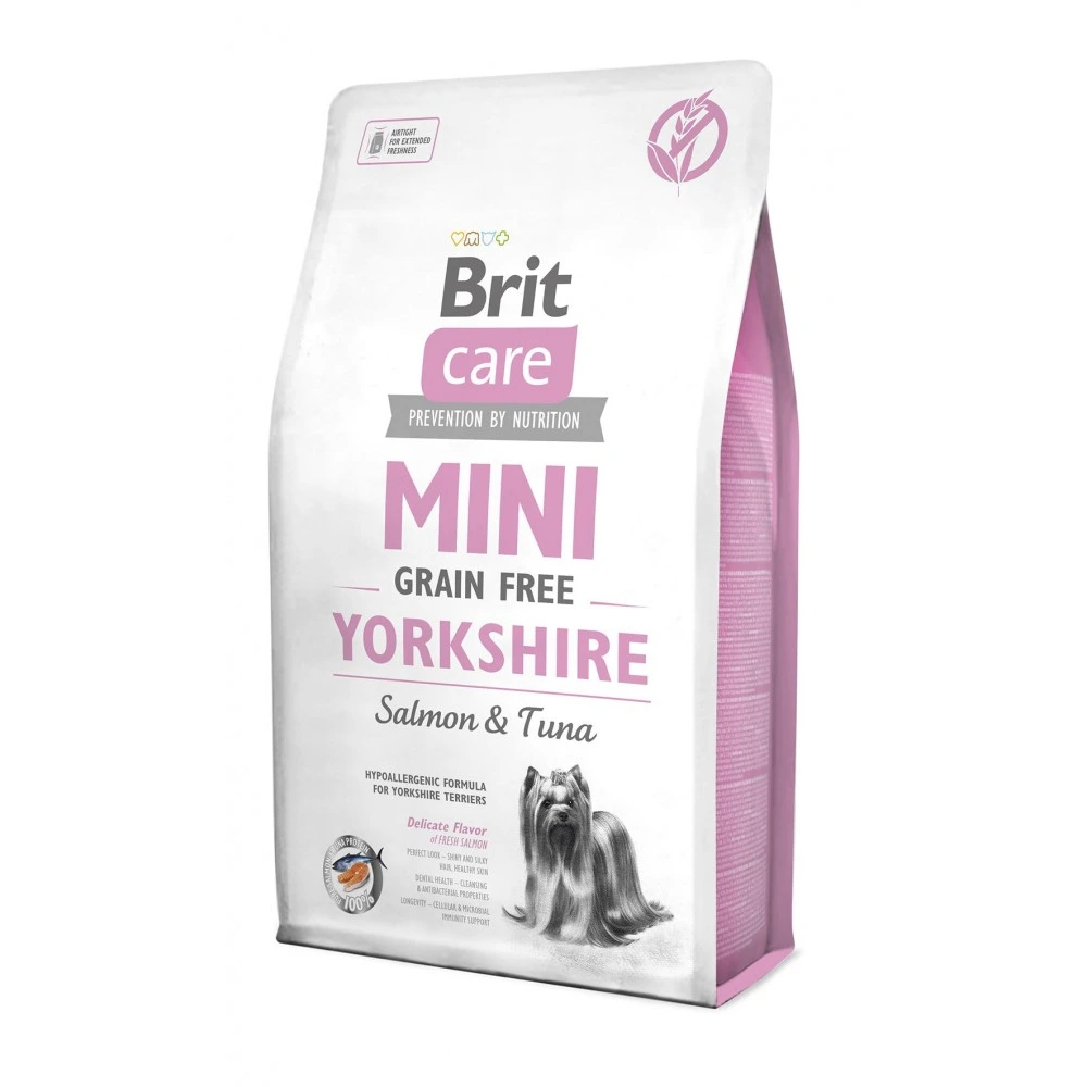Корм сухий для собак Brit Care Grain Free Mini Yorkshire, з лососем та тунцем, 2 кг