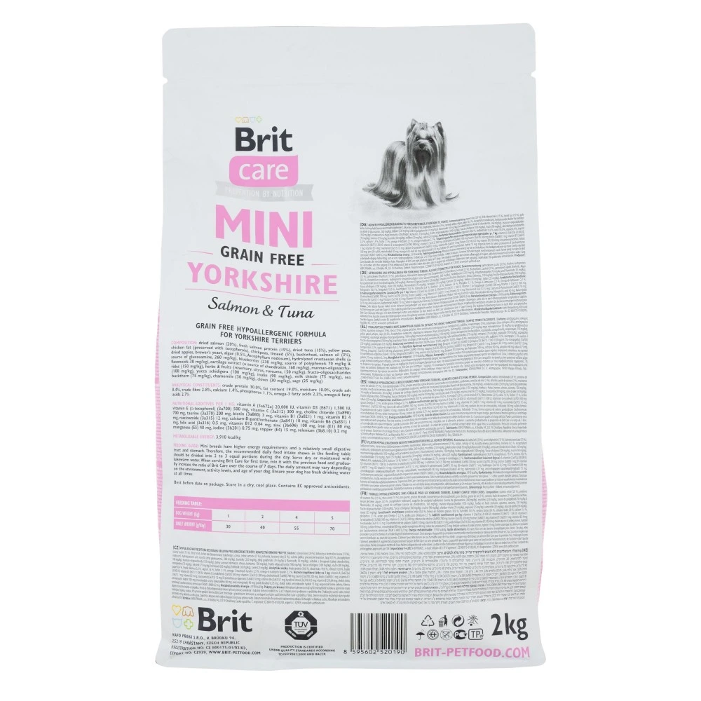 Корм сухий для собак Brit Care Grain Free Mini Yorkshire, з лососем та тунцем, 2 кг