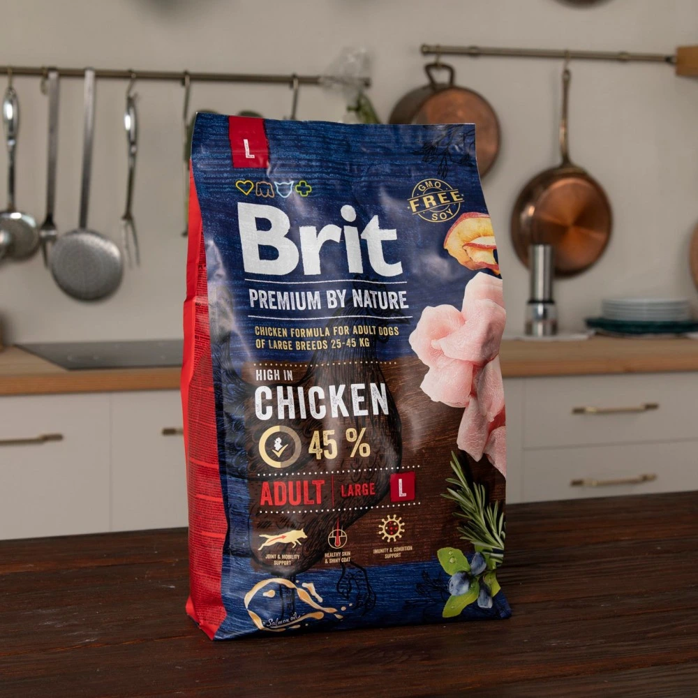 Корм сухий Brit Premium Dog Adult L для дорослих собак великих порід вагою 25-45 кг з куркою 3 кг