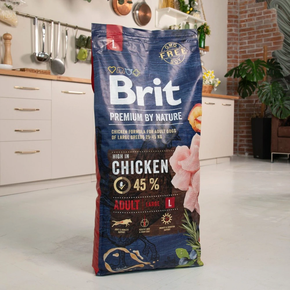 Корм сухий Brit Premium Dog Adult L для дорослих собак великих порід вагою 25-45 кг з куркою 15 кг