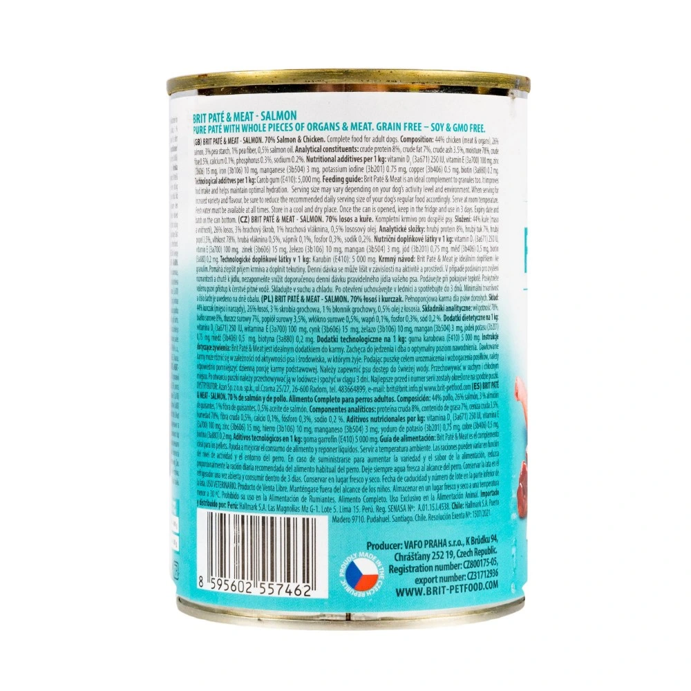 Корм вологий Brit Care Pate and Meat для дорослих собак з лососем 400 г