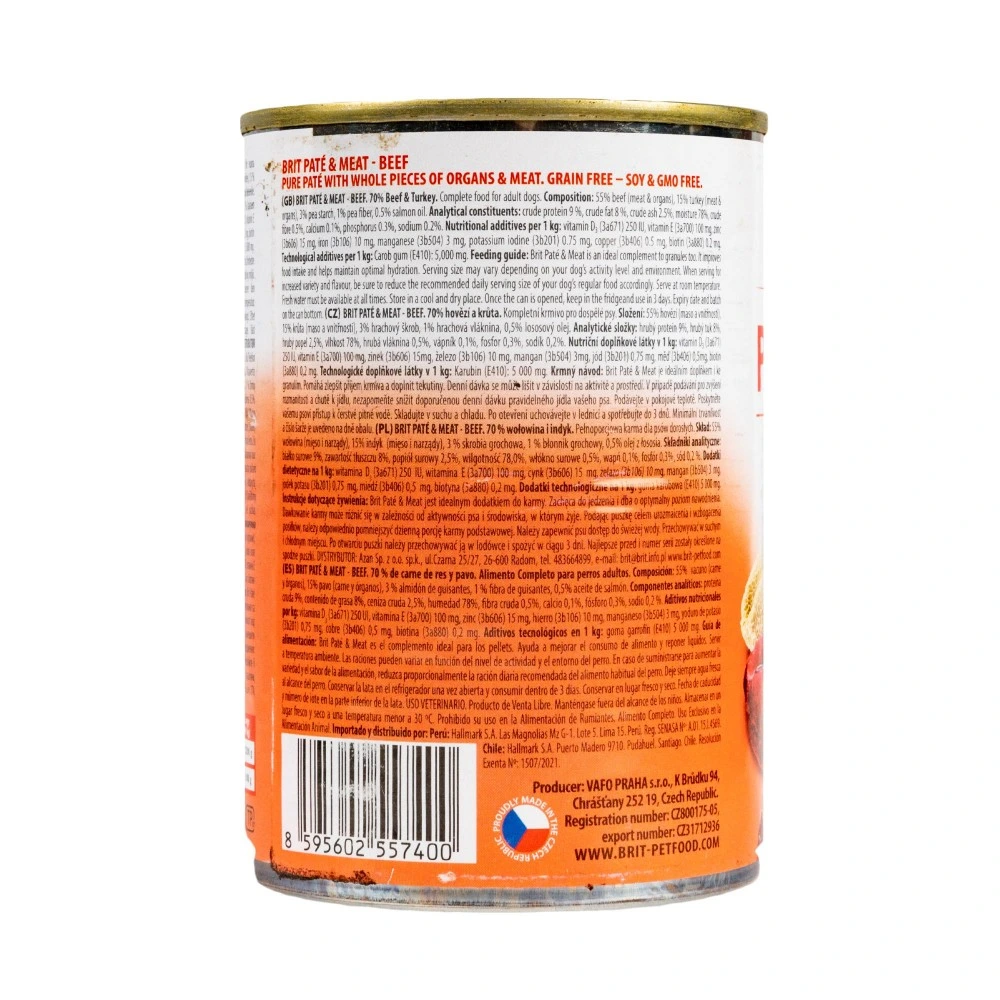 Корм вологий Brit Care Pate and Meat для дорослих собак з яловичиною  400 г