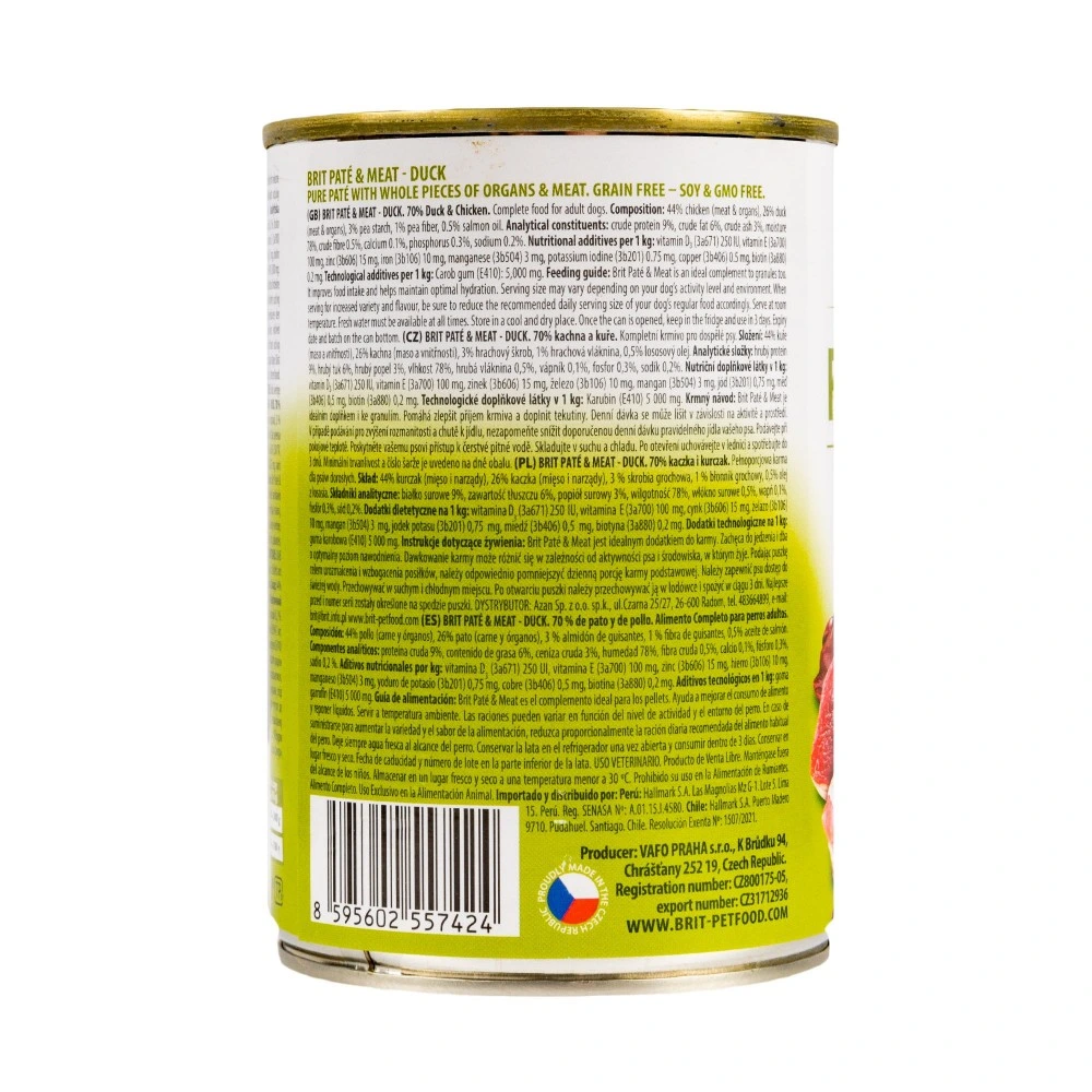Корм вологий Brit Care Pate and Meat для дорослих собак з качкою 400 г