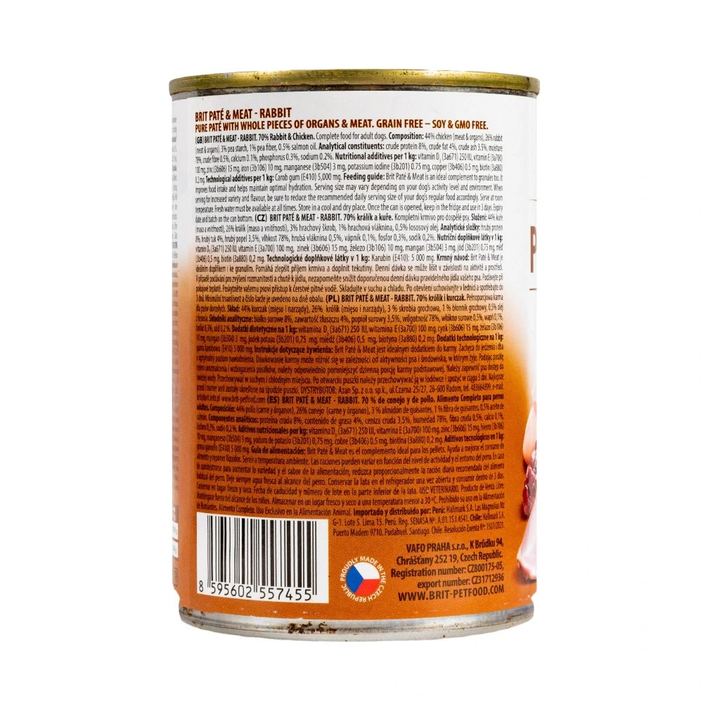 Корм вологий Brit Care Pate and Meat для дорослих собак з кроликом 400 г
