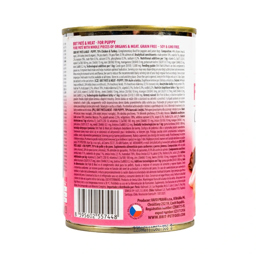 Корм вологий Brit Care Pate and Meat для цуценят з куркою та індичкою 400 г
