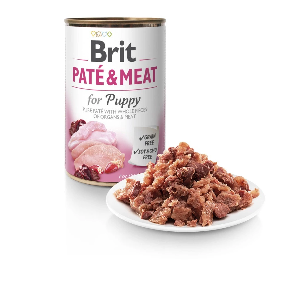 Корм вологий Brit Care Pate and Meat для цуценят з куркою та індичкою 400 г