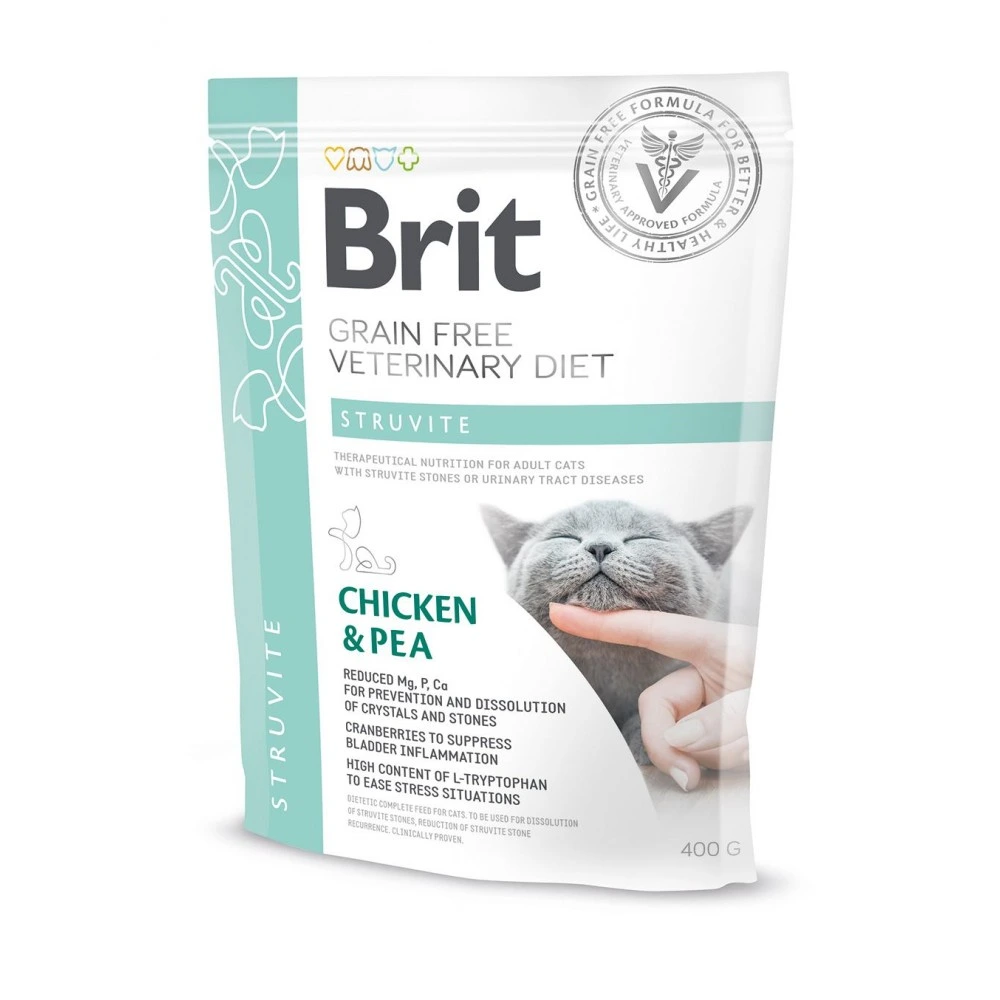 Корм сухий Brit Grain Free VetDiet Cat Struvite для котів з сечокам'яною хворобою з куркою та горохом 400 г