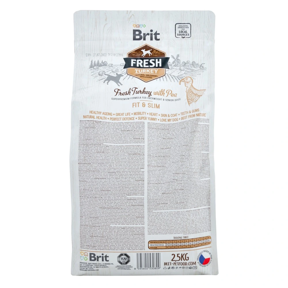 Корм сухий Brit Fresh Turkey/Pea Fit and Slim для собак похилого віку і зайвою вагою з індичкою та горохом 2,5 кг