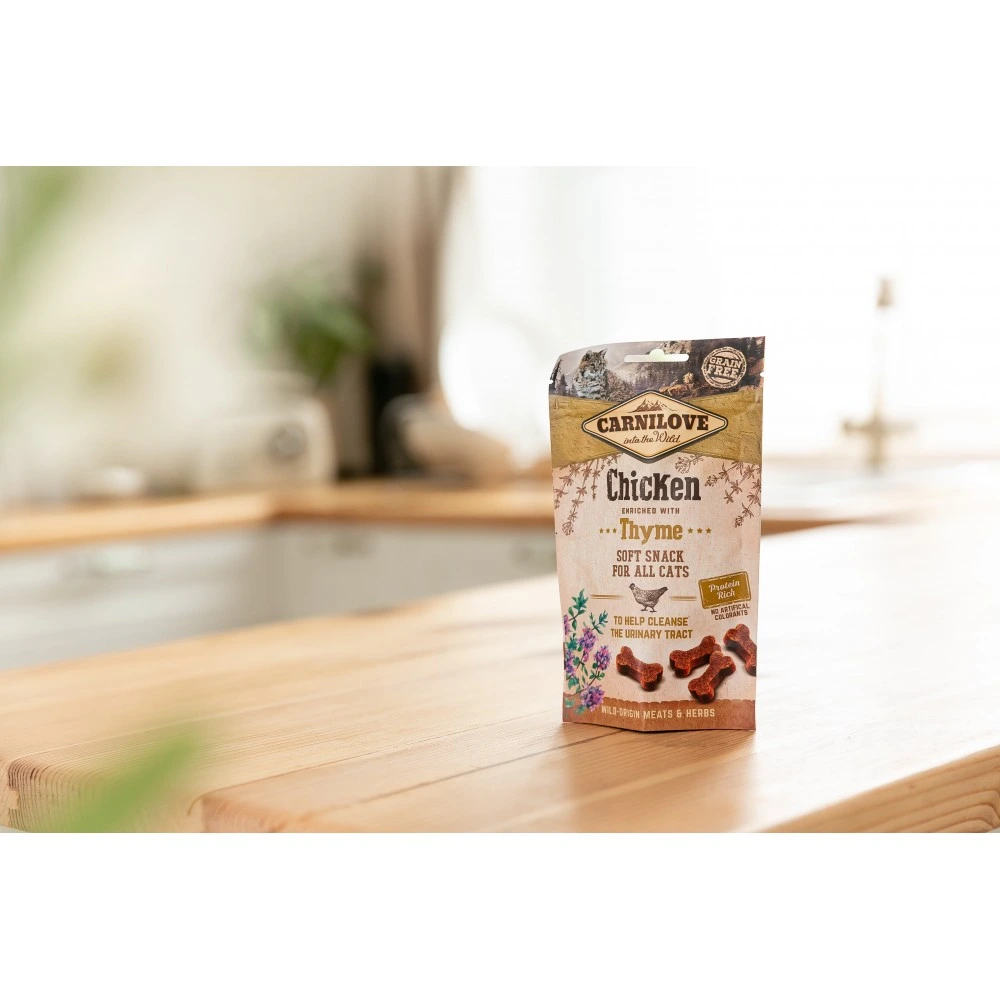 Ласощі Carnilove Cat Semi Moist Snack Chicken with Thyme для котів для здоров я сечовивідних шляхів з куркою та чебрецем 50