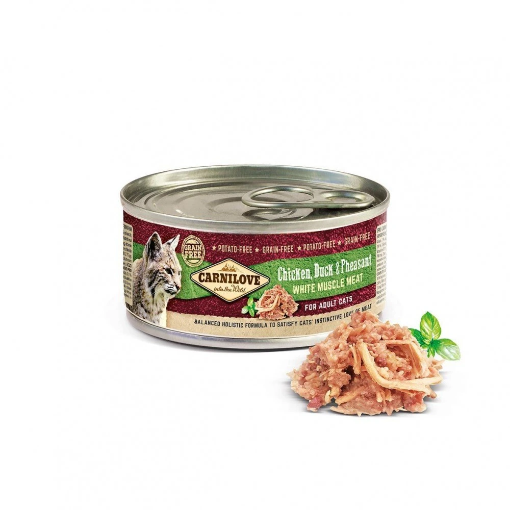 Корм вологий Carnilove Cat k консерви для котів з куркою качкою та фазаном 100 г