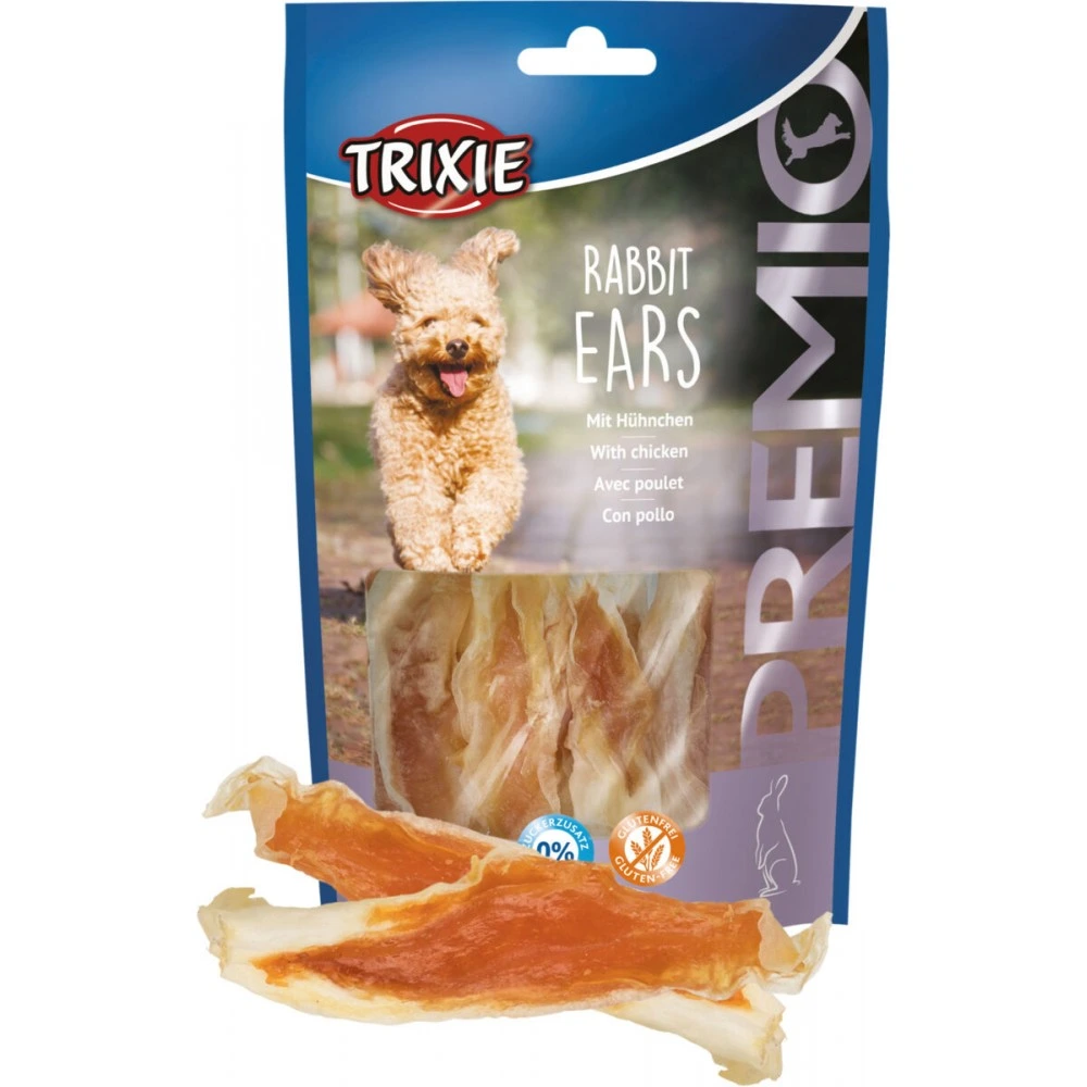 Ласощі Trixie Rabbit Ears with Chicken для собак вушка кролика та філе курки 80 г