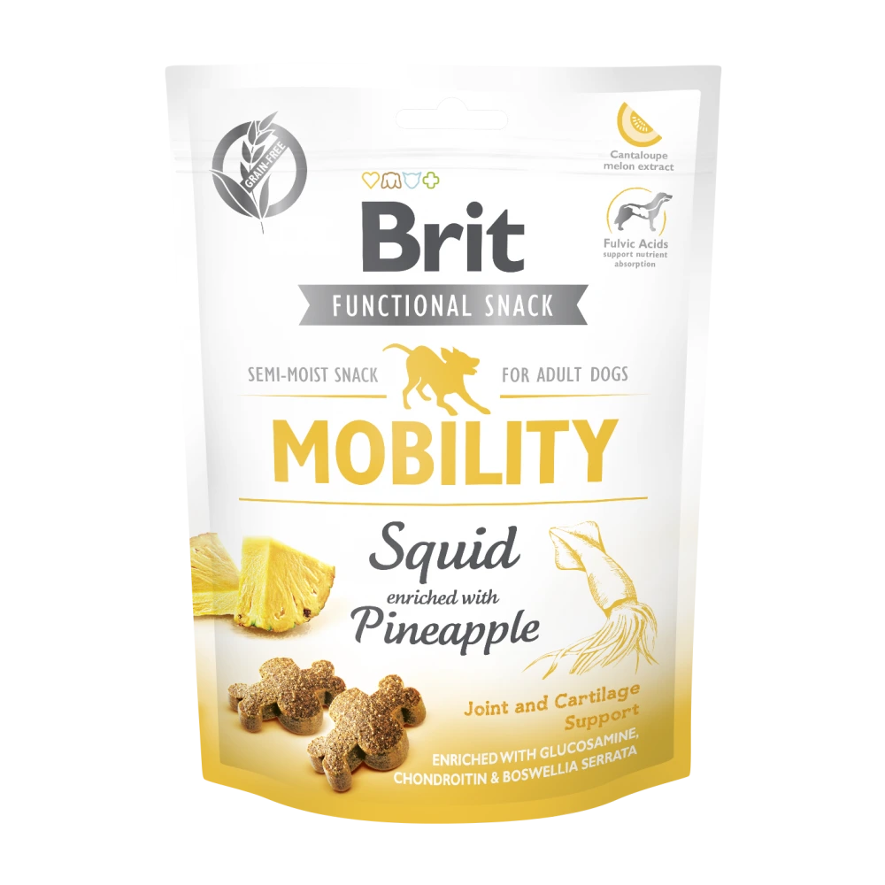 Ласощі Brit Care Functional Snack Mobility для собак для підтримки суглобів з кальмаром та ананасом 150 г